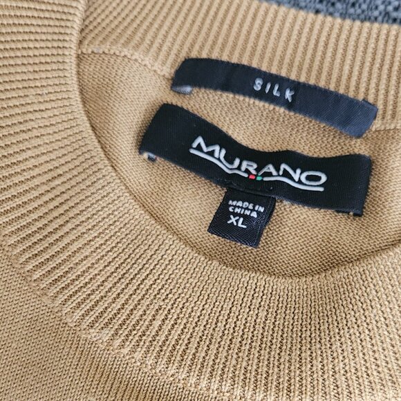 Murano silk camel Tan Closet Staple Soft pullover Luxury comfy neutral Top XL - Picture 3 of 7